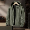 Sporty casual jacket for men, spring and autumn outdoor thin windbreaker, middle-aged windproof and waterproof versatile hooded jacket for men details Picture